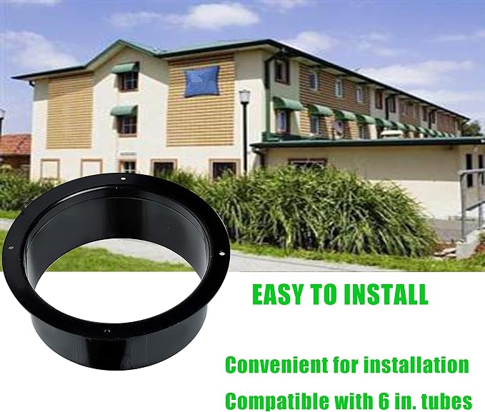 6 Inch Duct Connector Flange 2 Pack, ABS Exhaust Hose Wall Mount Adapter | - Image 5