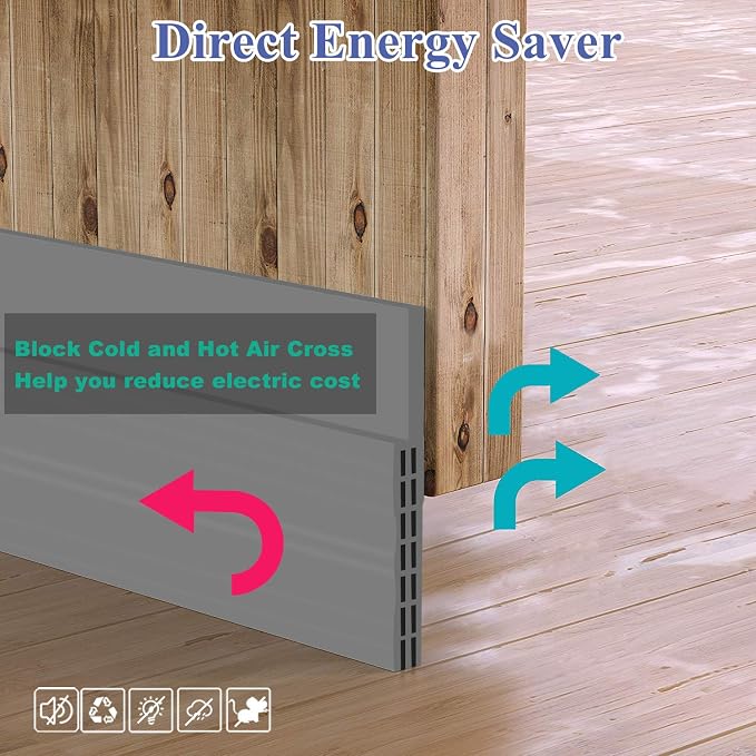Huge Gap Door Draft Stopper, 3.4" W Widened Door Sweep Seal Gap Up to 1.8" - Image 4