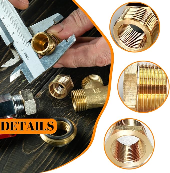 2 Pcs Brass Bushing 1" Male to 3/4" Female - Image 7