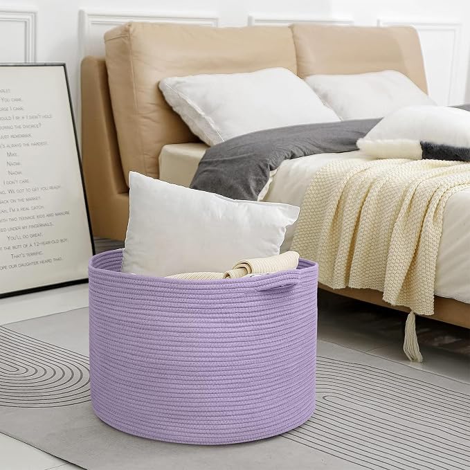 Purple Rope Storage Basket, Jumbo Floor Bin - Image 6