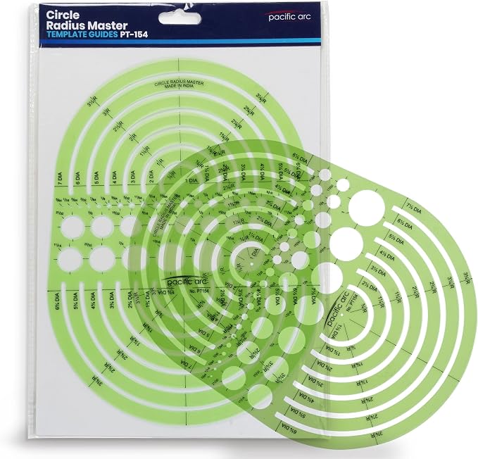 2 Pack Pacific Arc Circles Radius Master Template Guide, from 1/2 Inch to 3 3/4 by PacificArc