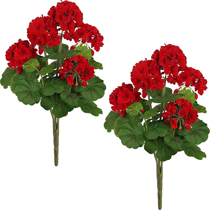FOREST PRINCE 18"Artificial Geraniums by ForestPrince