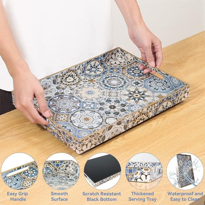 AGIOTA Boho Coffee Table Trays Serving Tray - Image 4