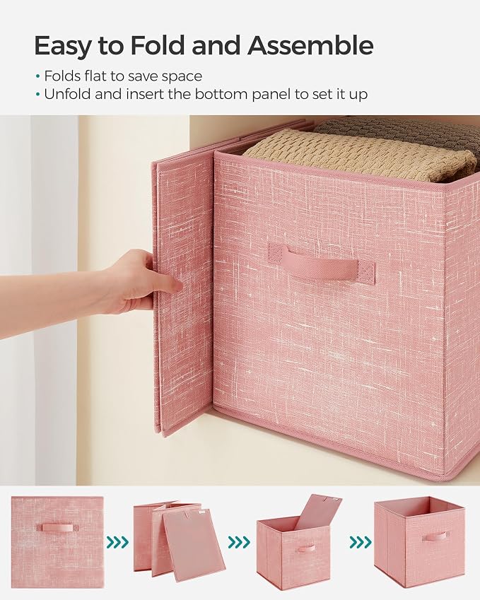 SONGMICS Storage Cubes, 13-Inch Foldable Closet Organizers | Non-Woven Fabric - Image 4
