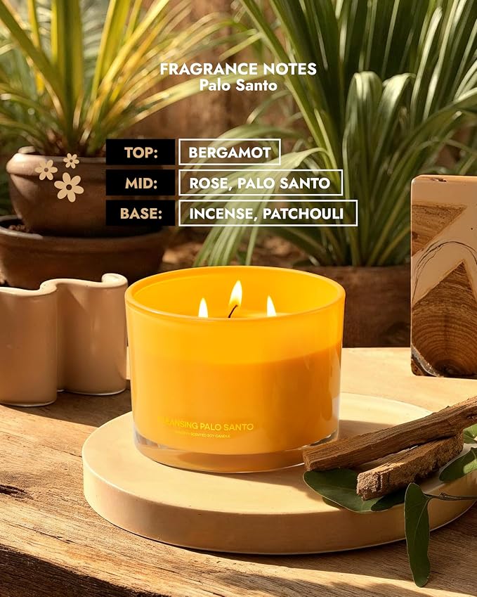 Luxury Palo Santo Candle | Large 3 Wick Jar Candle | Up to 50 Hours Burning - Image 4