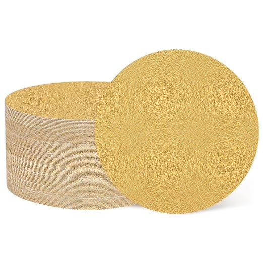 HARFINGTON 40 Pcs 6 Inch Sanding Discs 60 Grit Yellow Aluminum Oxide | Hook and by HARFINGTON