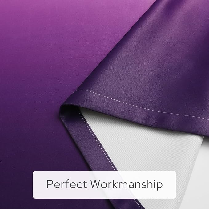 HOMEIDEAS Purple Ombre Blackout Curtains, 52 X 96 Inch Length Gradient Color - Image 8