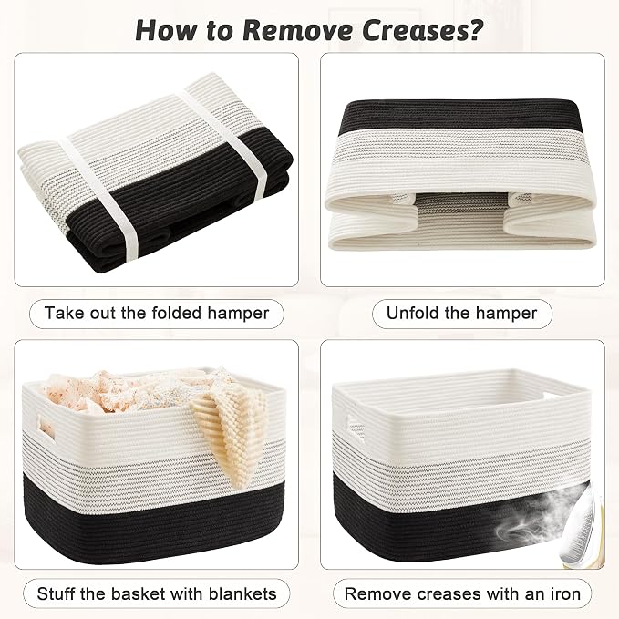 Artfeel Blanket Basket, Rectangle Woven Baskets - Image 7