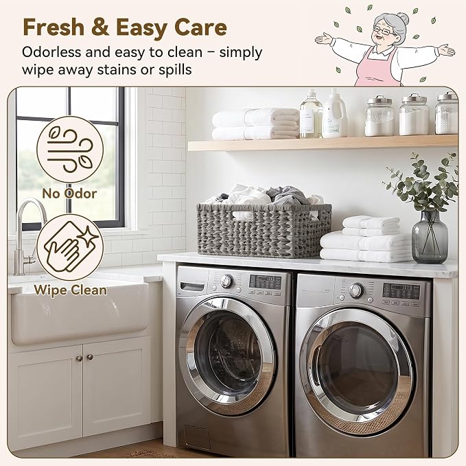 GRANNY SAYS Wicker Baskets for Organizing, Waterproof Pantry Basket, Large - Image 3