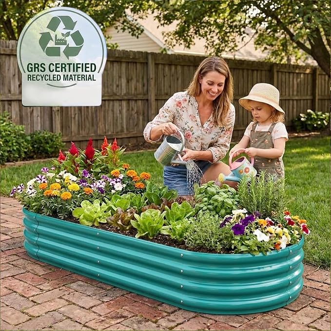 Rakukiri Raised Garden Bed GRS Certified Galvanized Planter Box Outdoor - Image 2