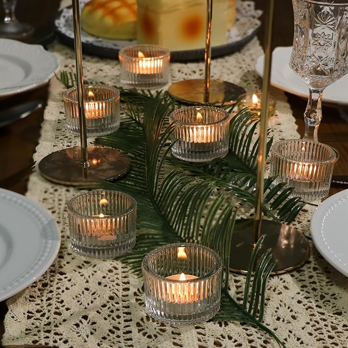 24 Pack Tea Light Candle Holders, Glass Clear Tealight Candle Holder | Votive - Image 6