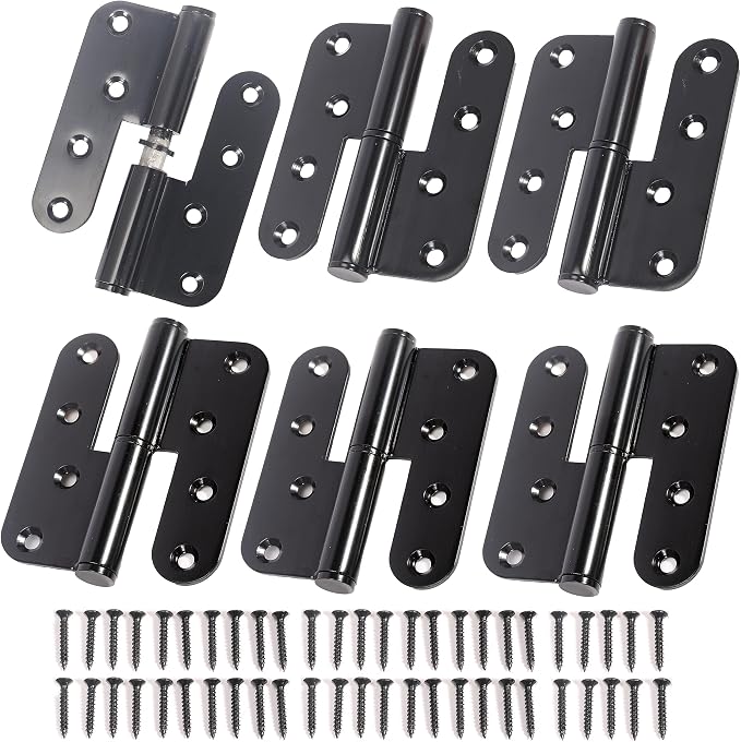 6-Pack Black Heavy Duty Lift Off Hinge, Thickness 2.8mm Left & Right Hinges by Unknown