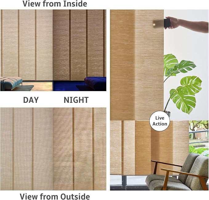 Replacement Fabric Panels for Sliding Glass Door, Fabric Only, Natural Woven - Image 6