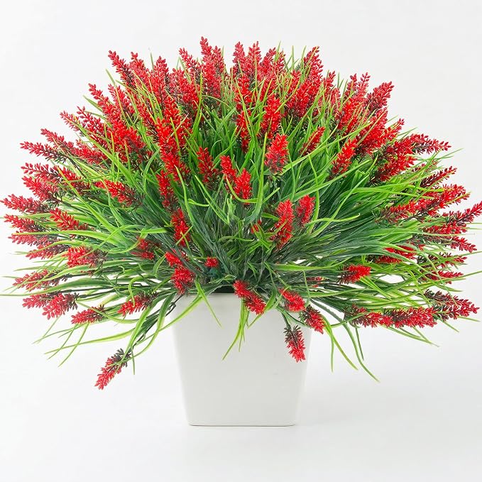 Rowfad 22 Pcs Artificial Outdoor Flowers Fake Outdoor Plants Monkey Grass - Image 8