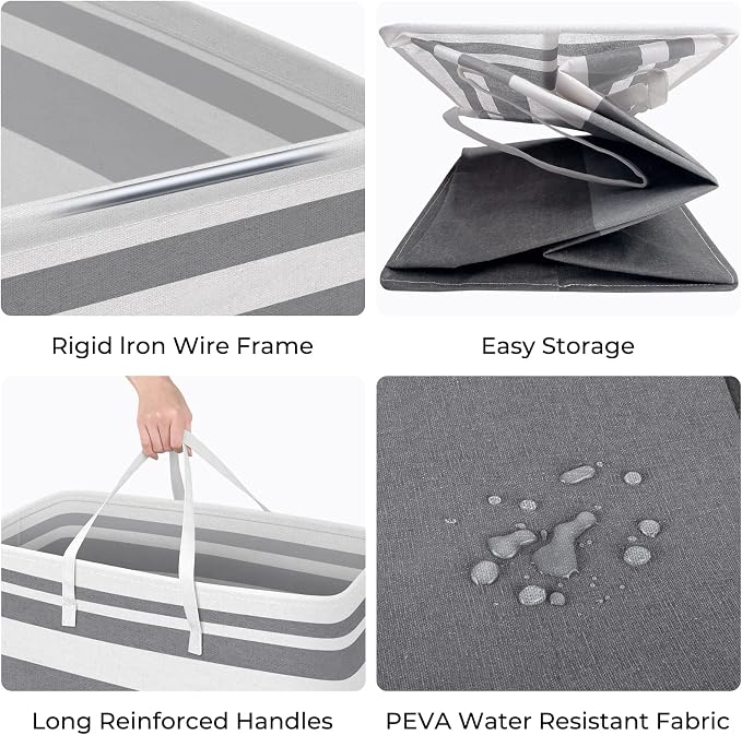 HomeHacks 2 Pack Laundry Baskets, Laundry Hampers Bags | Waterproof, - Image 2