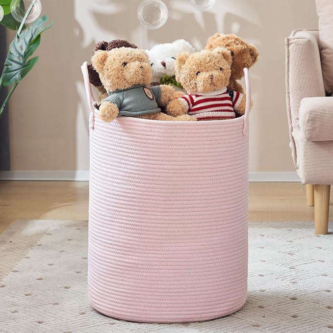 YOUDENOVA Cotton Rope Laundry Hamper Basket, 58L Blanket Basket by YOUDENOVA