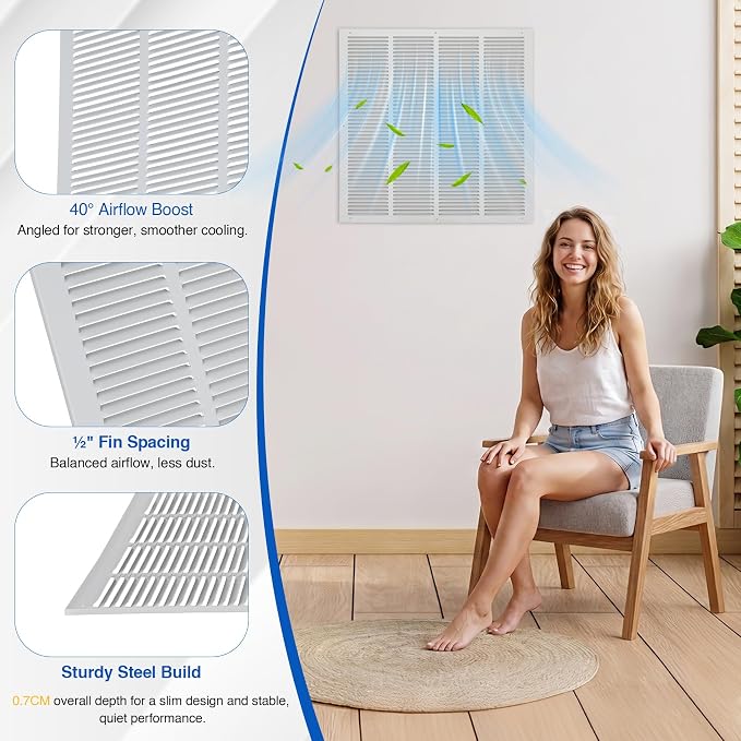 Fancat 24x16 Duct Opening | Steel Return Air Grille | Vent Cover Grill - Image 6