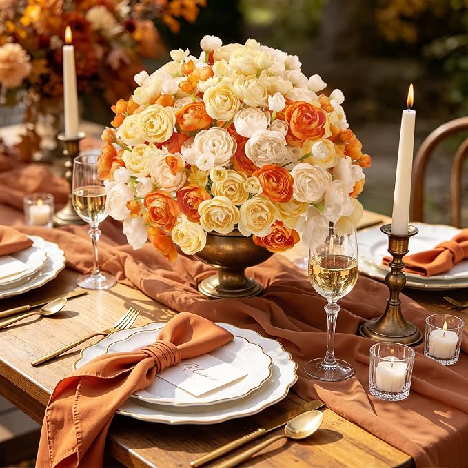 Alupssuc 30Pcs Ranunculus Artificial Flowers Fall Faux Silk Mini Ranunculus | - Image 6