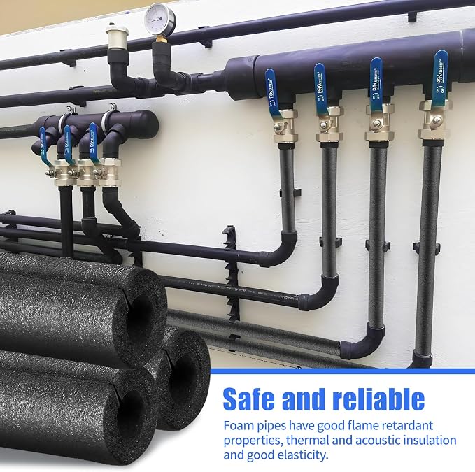 8 Pack Pipe Insulation Foam Tube, 3/4'' Self Adhesive Pre Slit Foam Pipe Covers - Image 4