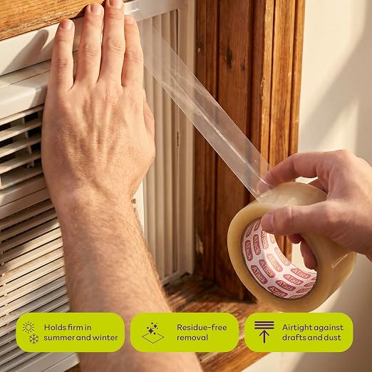 ATack Transparent Window Weather Sealing Tape, 2-Inch x 30 Yards, Surface-Safe - Image 3