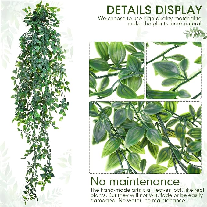 Briwooody 2 Pack Artificial Hanging Plants - Image 3