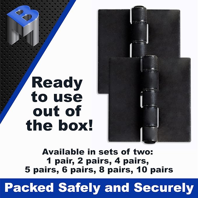 4" Heavy Duty Weldable Hinges | Steel Butt Hinge Design - Image 2