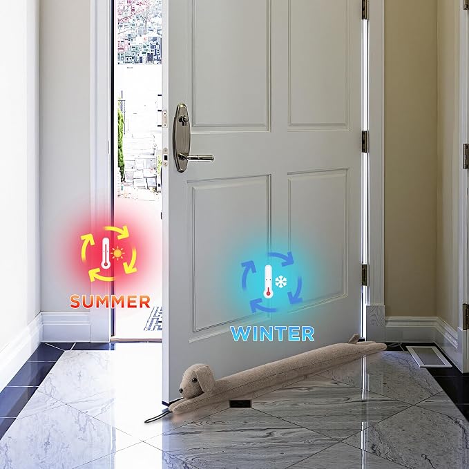 habibee Door Draft Stopper, Weighted Noise Blocker 38 in Coffee Dog | Robust - Image 7