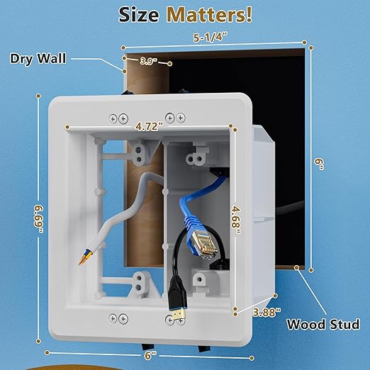 TVBU505-1 Recessed Outlet Box, Outlet Mounting Box - Image 2