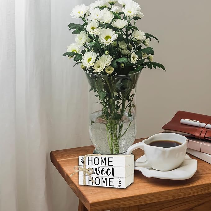 Mini Decorative Books for Home Decor, Small Rustic Wood Book Stack for Table - Image 5
