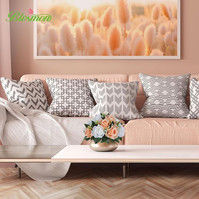 BLOSMON Flower Balls for Wedding Centerpieces: 10pcs 9.5 Inch Fake Rose | Peach - Image 4