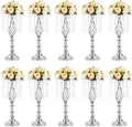 NUPTIO Silver Centerpiece for Wedding Table, 19.3" Tall, for Artificial Flower by Nuptio