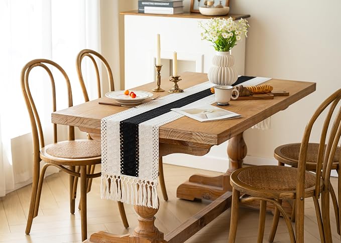Farmhouse Table Runner for Home Decor 12x48 Black Fall Home Decor | 48Inches - Image 8
