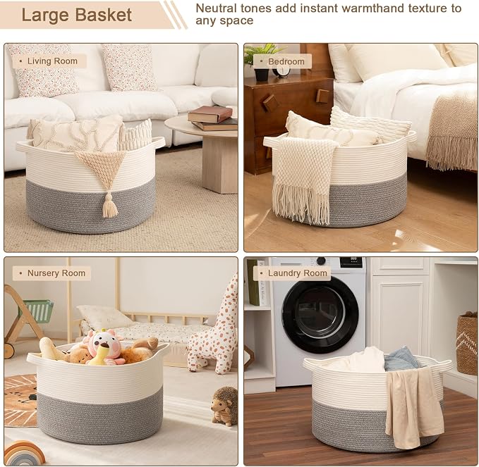 OIAHOMY 90L XXXLarge Blanket Basket - Image 6