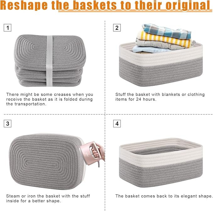 OIAHOMY 4 PACK 7L Storage Baskets - Image 7