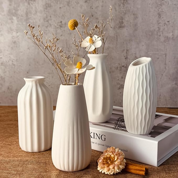 White Vase Set of 12, Small White Bulk Bud Vases - Image 2