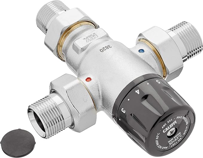 Caleffi 521500 Adjustable Thermostatic Mixing Valve 3/4 Inch 30-65 °C Anti-scale by Unknown