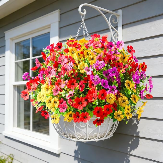 20 Pcs Artificial Flowers for Outdoors Fake Flowers UV Resistant, Artificial - Image 5