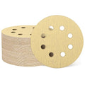 HARFINGTON 200Pcs 5Inch Sanding Discs 120Grit Yellow Aluminum Oxide 8 Hole | by HARFINGTON
