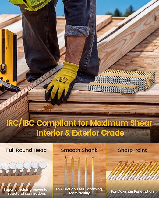 meite 35° Joist Hanger Nails 2-1/2'' x 0.148'' Hot-dip Galvanized 1, Full Round - Image 3