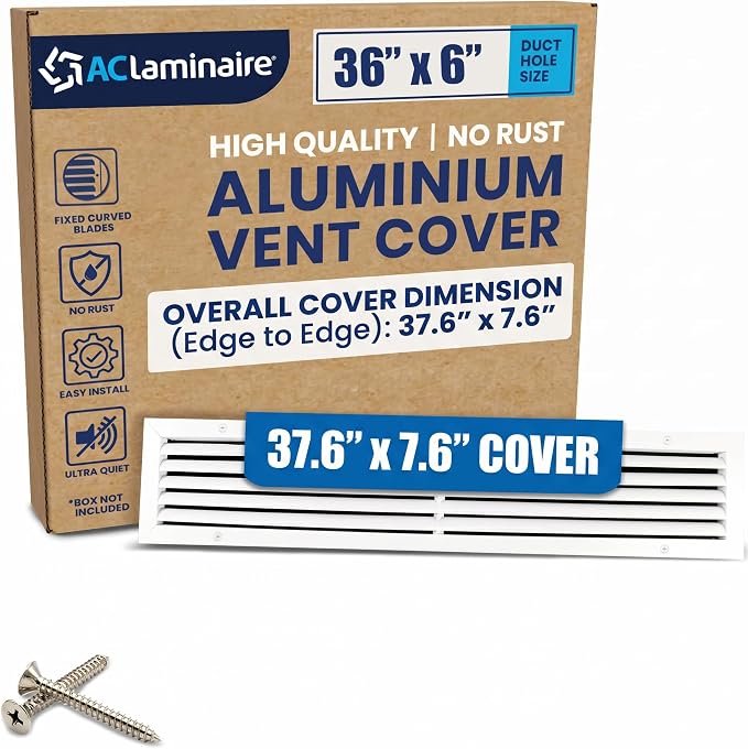 36x6 Aluminum Wall Ceiling Air Return Vent Cover HVAC Rustproof Grille by ACLAMINAIRE