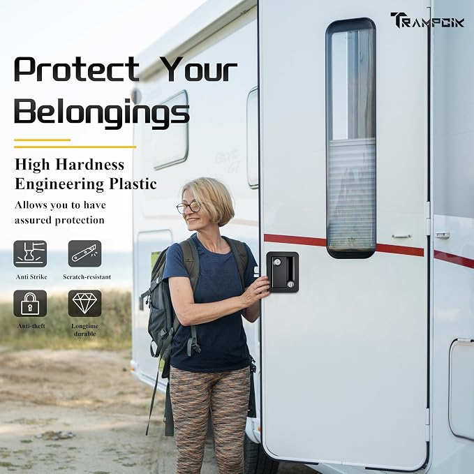 Engineering Plastic Camper Door Lock, RV Door Lock Replacement, Fit 3.65" x - Image 4