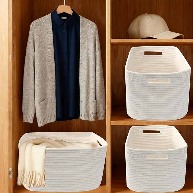 3 Pack Woven Baskets, Storage Baskets - Image 7