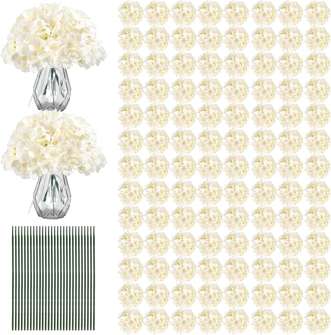 Auihiay 204Pcs Hydrangea Artificial Flowers Bulk, Artificial Hydrangea Flowers by Auihiay