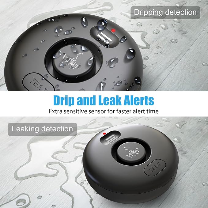 5 Pack Water Leak Alarm Detector, 120dB Loud Alert, IP66 Waterproof | Water - Image 2