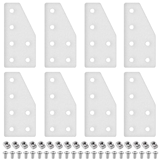 12pcs 2040 Joint Plate Connector Corner L Bracket 6-Hole Silver | 2040 V Slot by SeekLiny