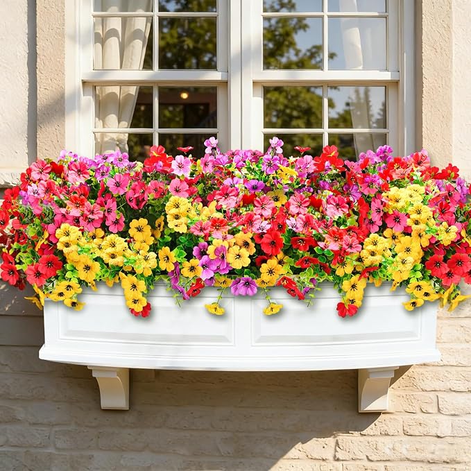 20 Pcs Artificial Flowers for Outdoors Fake Flowers UV Resistant, Artificial - Image 6