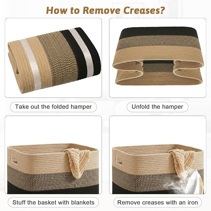 Artfeel Blanket Basket, Rectangle Woven Baskets - Image 7