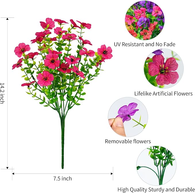 16 Bundles Artificial Fake Flowers Plants - Image 5