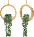Der Rose 2 Pack 16" Fake Hanging Plants in Wood Tone Pots by DerRose