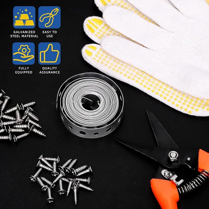 Glarks 32pcs 11/16inch x 10Feet Galvanized Metal Pipe Strap - Image 3